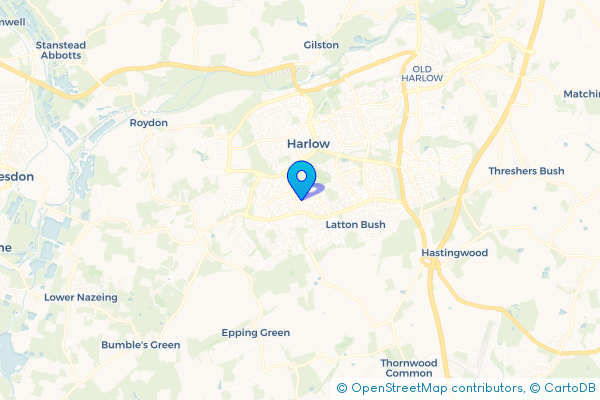 Minibus Hire route map for Passmores, Essex