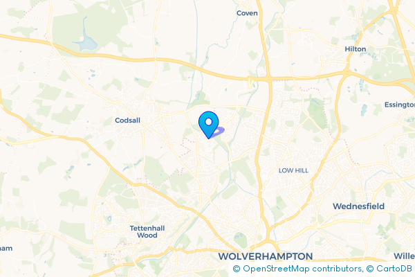 Minibus Hire route map for Pendeford, West Midlands