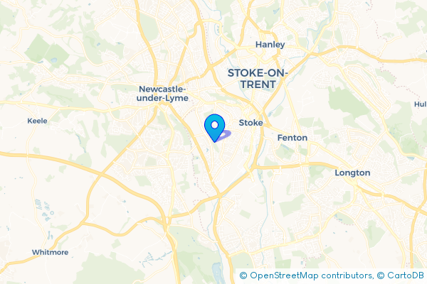 Minibus Hire route map for Penkhull, Staffordshire