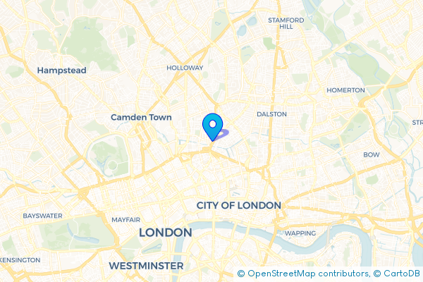 Minibus Hire route map for Pentonville, Greater London
