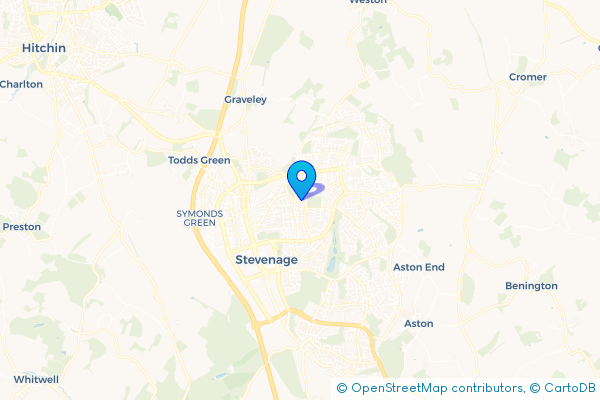 Minibus Hire route map for Pin Green, Hertfordshire