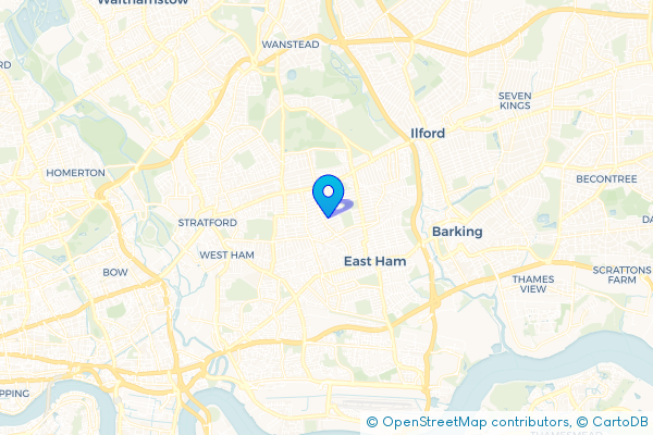 Minibus Hire route map for Plashet, Greater London