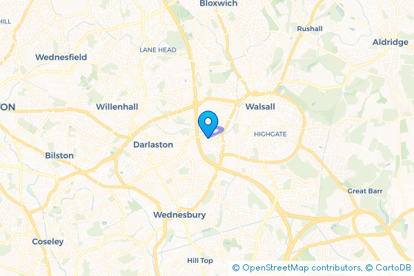 Minibus Hire route map for Pleck, West Midlands