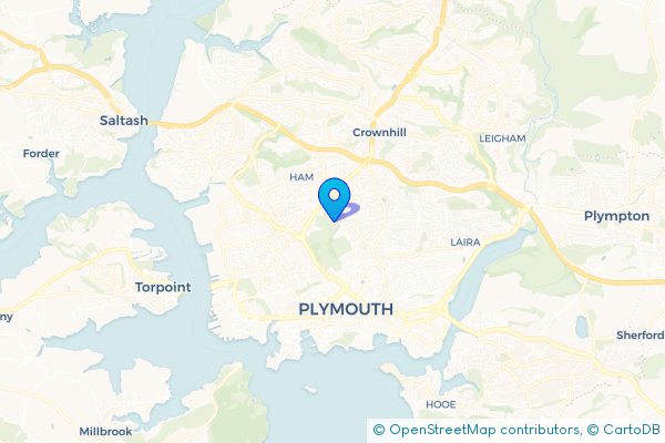 Minibus Hire route map for Plymouth, Devon