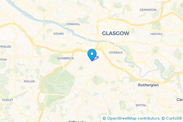 Minibus Hire route map for Pollokshields, Glasgow City