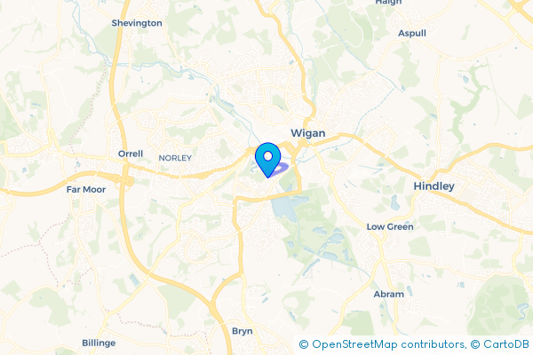 Minibus Hire route map for Poolstock, Greater Manchester