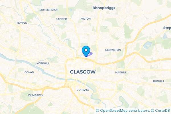 Minibus Hire route map for Port Dundas, Glasgow City