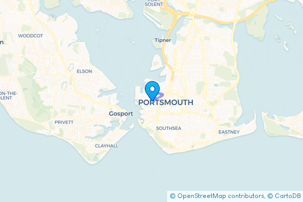 Minibus Hire route map for Portsea, Hampshire