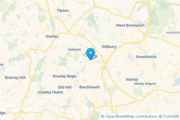 Minibus Hire route map for Portway, West Midlands