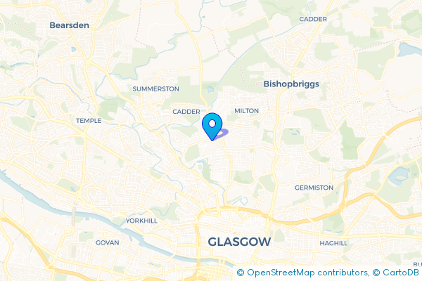 Minibus Hire route map for Possil Park, Glasgow City