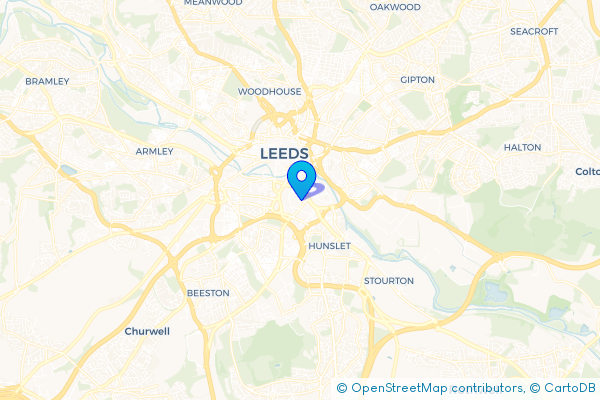 Minibus Hire route map for Pottery Field, West Yorkshire