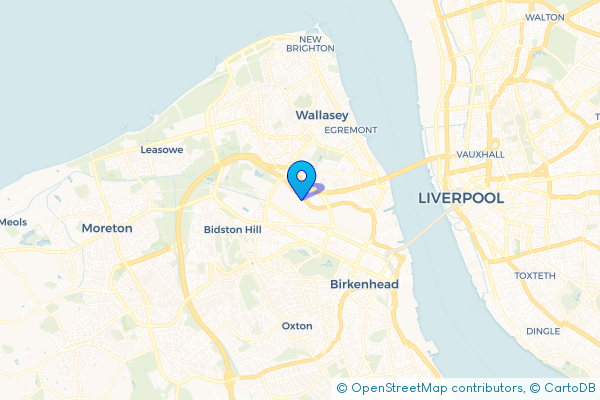 Minibus Hire route map for Poulton, Merseyside