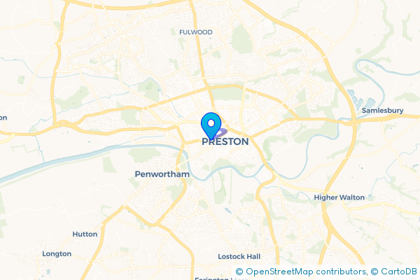 Minibus Hire route map for Preston, Lancashire