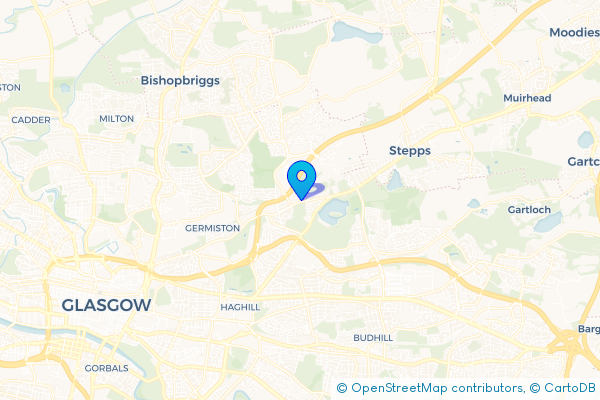 Minibus Hire route map for Provanmill, Glasgow City