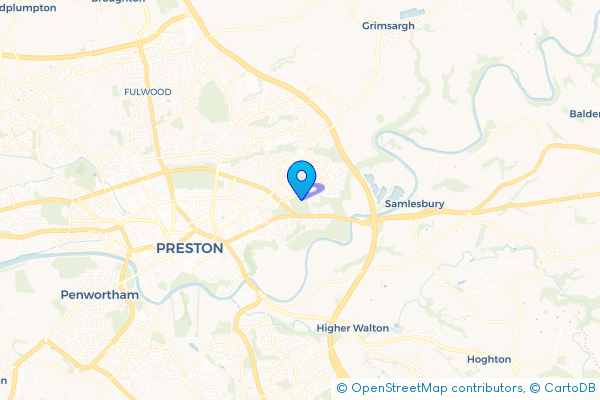 Minibus Hire route map for Ribbleton, Lancashire