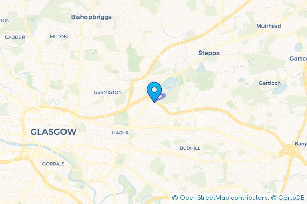 Minibus Hire route map for Riddrie, Glasgow City
