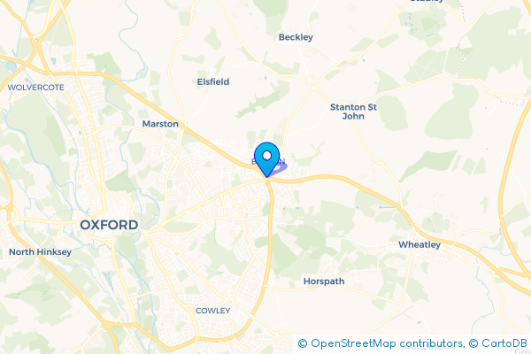 Minibus Hire route map for Risinghurst, Oxfordshire