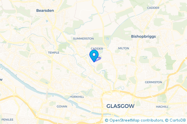 Minibus Hire route map for Ruchill, Glasgow City