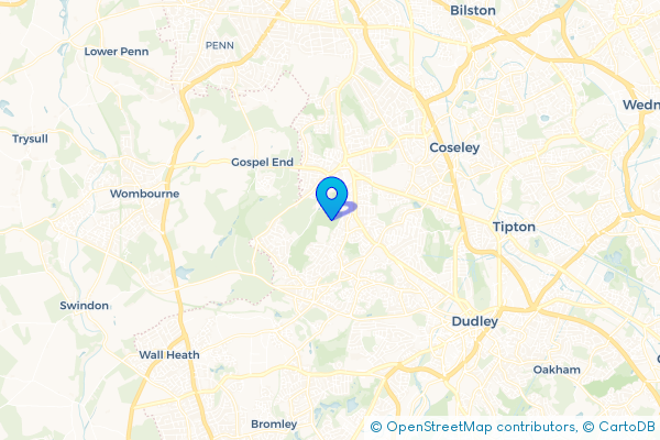 Minibus Hire route map for Ruiton, West Midlands