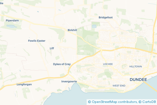Minibus Hire route map for Gourdie, Dundee City