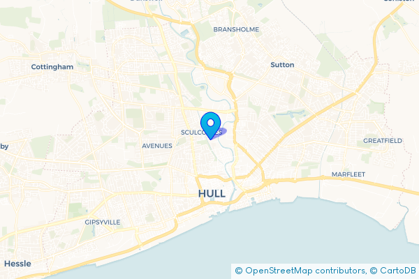 Minibus Hire route map for Sculcoates, East Riding of Yorkshire