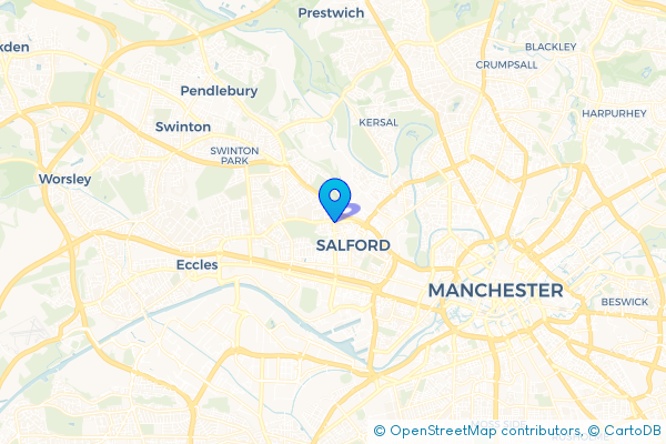 Minibus Hire route map for Seedley, Greater Manchester