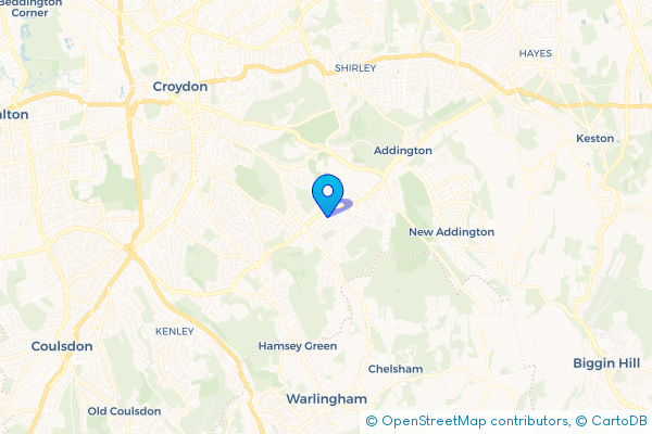 Minibus Hire route map for Selsdon, Greater London