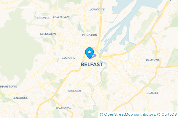 Minibus Hire route map for Shankill, Belfast