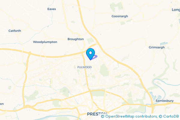 Minibus Hire route map for Sharoe Green, Lancashire