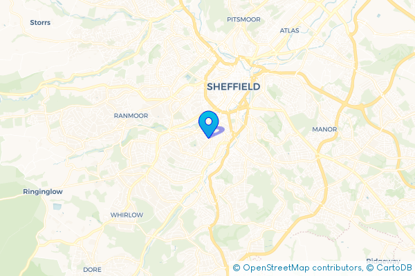 Minibus Hire route map for Sharrow, South Yorkshire
