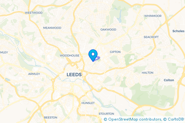 Minibus Hire route map for Sheepscar, West Yorkshire