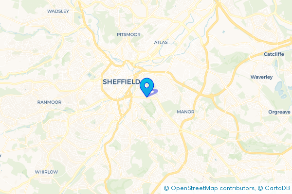 Minibus Hire route map for Sheffield Park, South Yorkshire