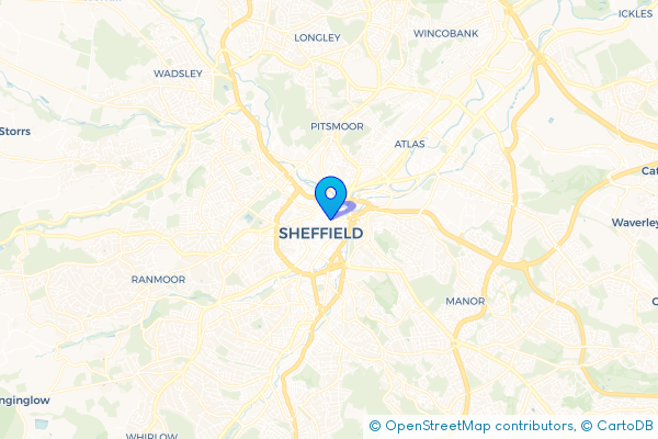 Minibus Hire route map for Sheffield, South Yorkshire