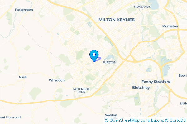 Minibus Hire route map for Shenley Brook End, Buckinghamshire