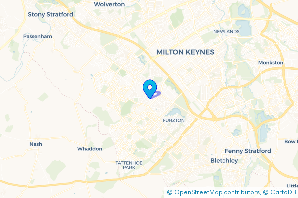 Minibus Hire route map for Shenley Church End, Buckinghamshire