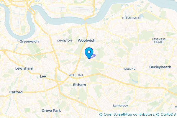 Minibus Hire route map for Shooters Hill, Greater London