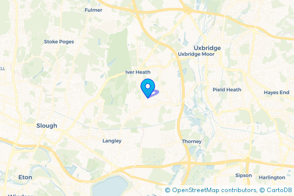 Minibus Hire route map for Shreding Green, Buckinghamshire