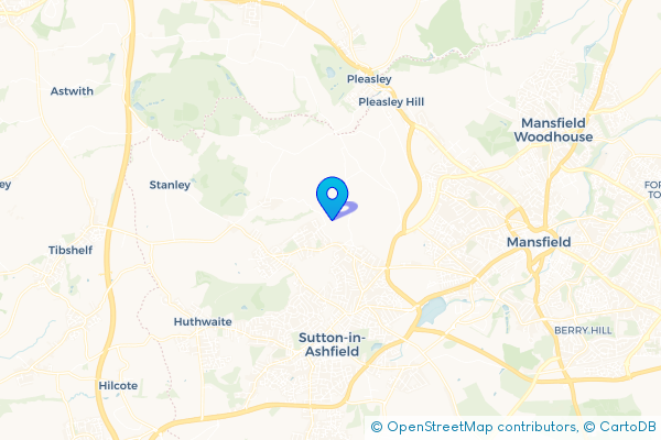 Minibus Hire route map for Skegby, Nottinghamshire