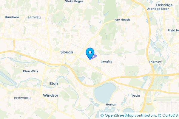 Minibus Hire route map for Slough, Berkshire