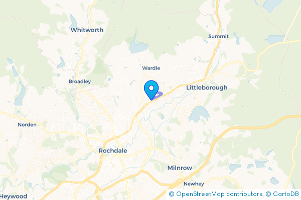 Minibus Hire route map for Smallbridge, Greater Manchester