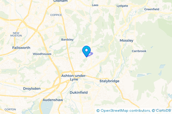 Minibus Hire route map for Smallshaw, Greater Manchester