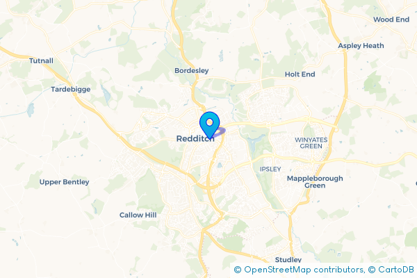 Minibus Hire route map for Smallwood, Worcestershire