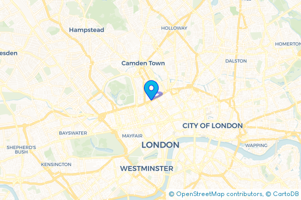 Minibus Hire route map for Somers Town, Greater London
