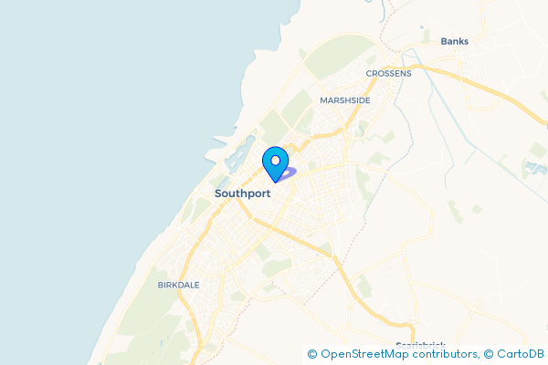 Minibus Hire route map for Southport, Merseyside