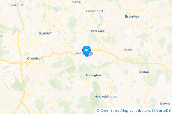 Minibus Hire route map for Spring Park, Greater London