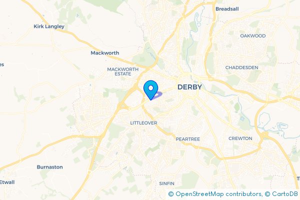 Minibus Hire route map for St Luke's, Derbyshire