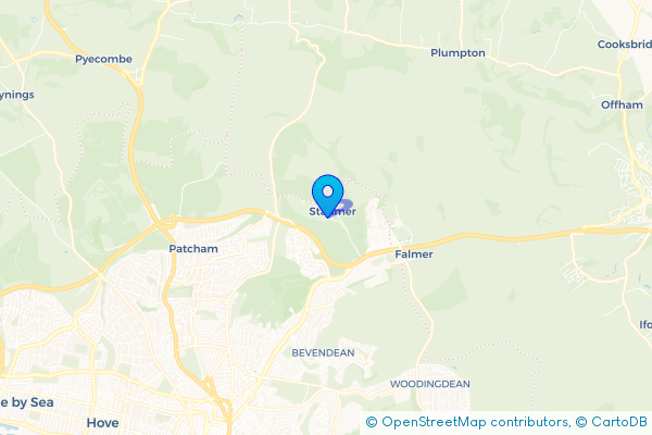 Minibus Hire route map for Stanmer, East Sussex