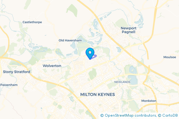 Minibus Hire route map for Stantonbury, Buckinghamshire