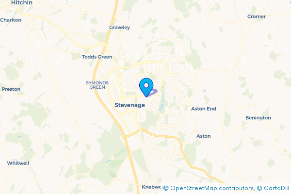 Minibus Hire route map for Stevenage, Hertfordshire