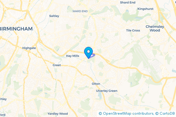 Minibus Hire route map for Stockfield, West Midlands